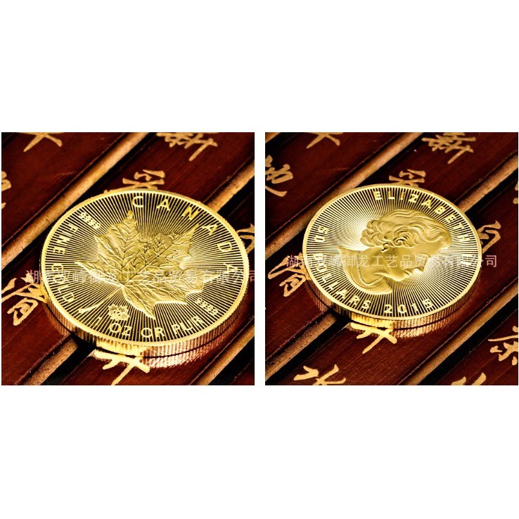 紀113 楓葉幣鍍銀加拿大 紀念幣情人錢幣收藏銀幣硬幣工藝品