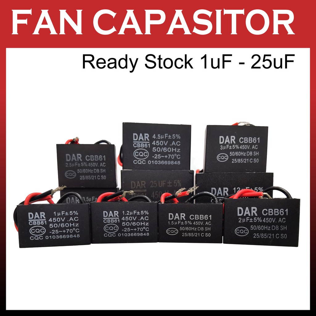 Kapasitor電容風扇電容電機電容cbb61 1uf 1.2uf 1.5uf 1.8UF 2uf 2.5uf 3uf