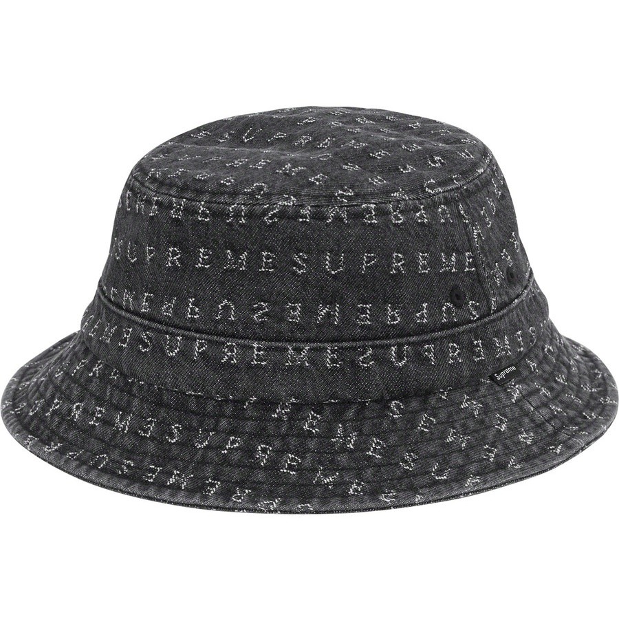 Supreme Jacquard Logos Denim Crusher 牛仔 帽子 黑色 S/M號