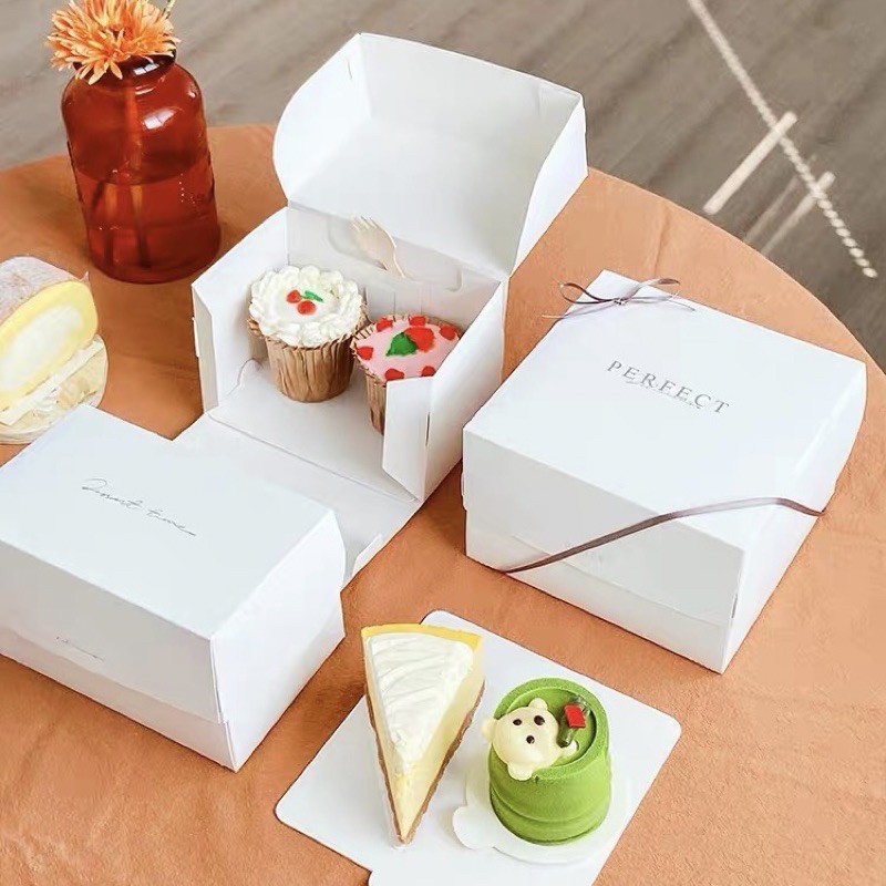 ✨Perfect✨簡約ins風包裝盒 燙金 燙銀 4吋 5吋蛋糕盒 巴斯克蛋糕 起士 切片蛋糕 千層蛋糕 甜甜圈包裝盒