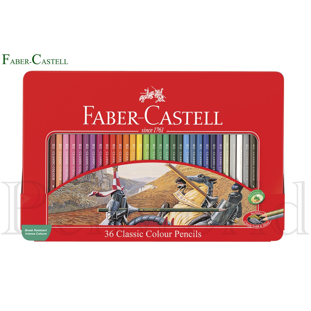 【筆較便宜】德國 Faber-Castell輝柏 36色 水性/油性色鉛筆 (鐵盒裝)