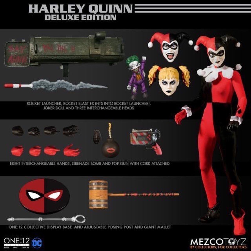 正版 現貨 MEZCO One:12 DC Harley Quinn 小丑女 哈莉 奎茵 豪華版 非SHF 非Mafex