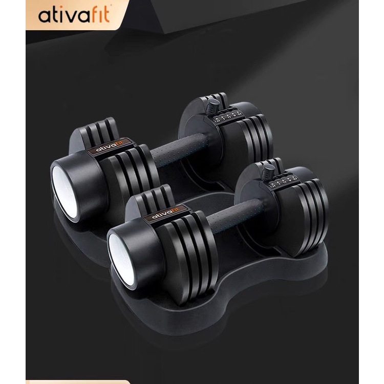 Ativafit快速可調節啞鈴純鋼12.5kg 一對25KG重量男士女士家用健身器材套裝