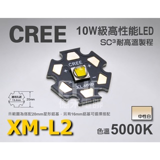 EHE】CREE原裝XM-L2 3C 5000K中性白10W級LED(XML2)。不偏藍演色性高，適居家照明、攝影補光等