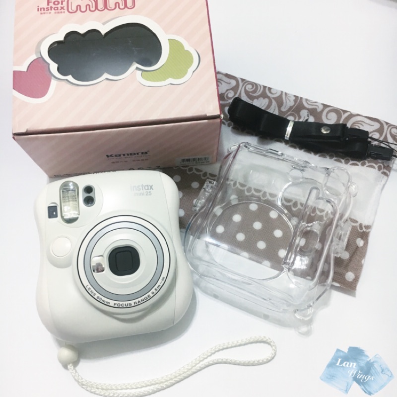 富士 fujifilm mini25 instax 拍立得 水晶殼 自拍鏡 掛繩 防塵袋