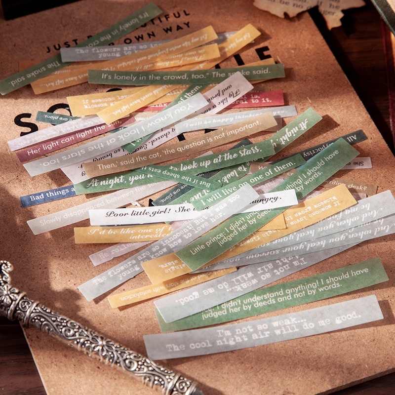 ᴍʏ ᴅʀᴀᴡᴇʀ. 散買15張 迷你英文長條貼紙 手帳裝飾貼紙 經典語錄貼紙 和紙貼紙 小王子/醜小鴨/綠野仙蹤