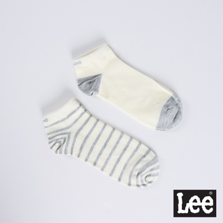 Lee 兩件包棉質短襪 男女通用 Modern 白灰+條紋LL170172K14