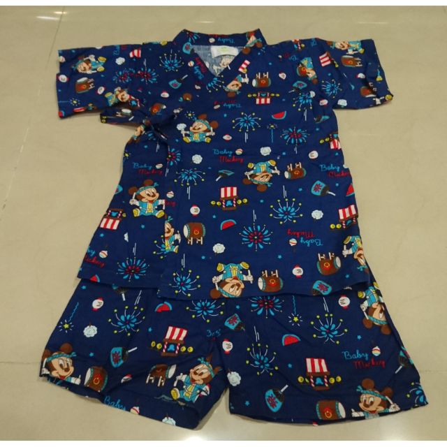 （未穿過）日本西松屋購回，Disney 米奇二件式甚平/浴衣，衣標95