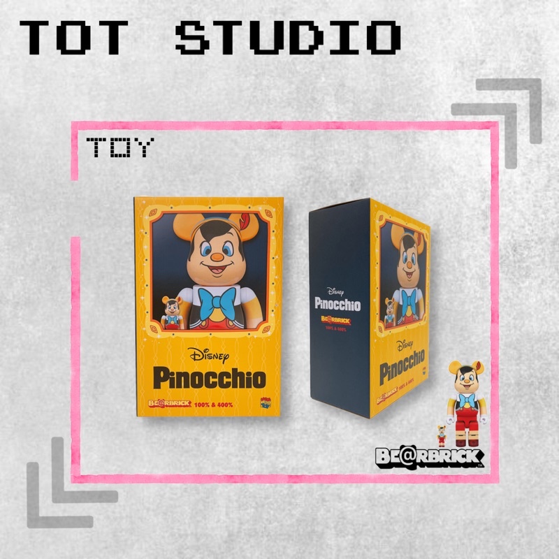 ‹ TOT.Studio › 庫柏力克熊 Be@rbrick 400%+100% 迪士尼 小木偶 皮諾丘