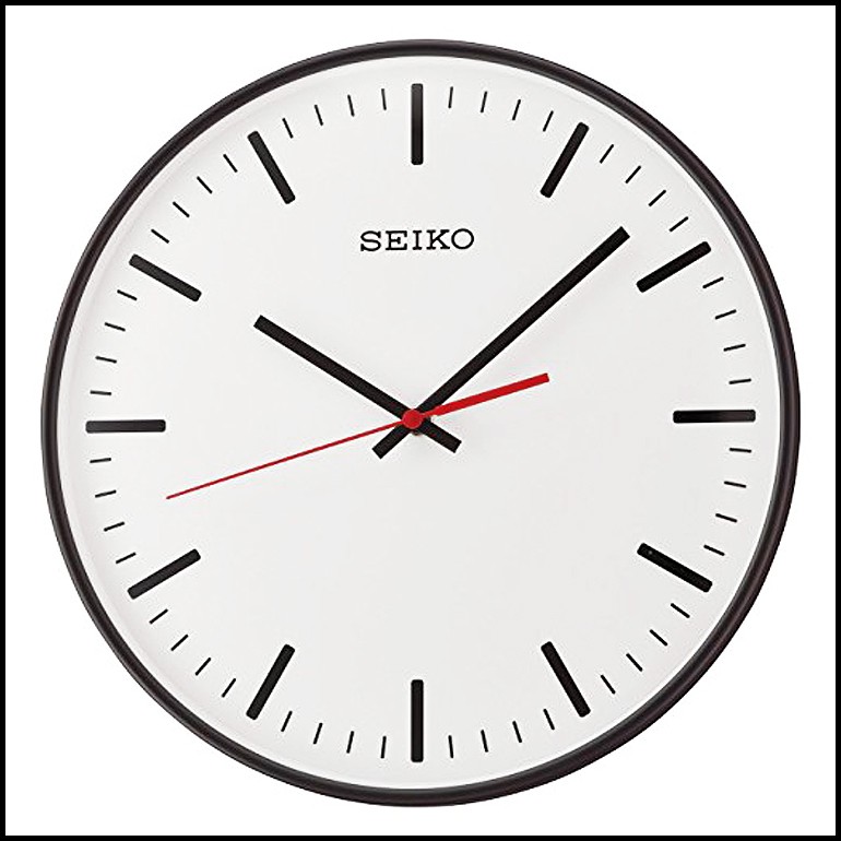 SEIKO精工 塑膠外殼 滑動式秒針 安靜無聲 簡約時尚掛鐘 （原廠公司貨）型號：QXA701K