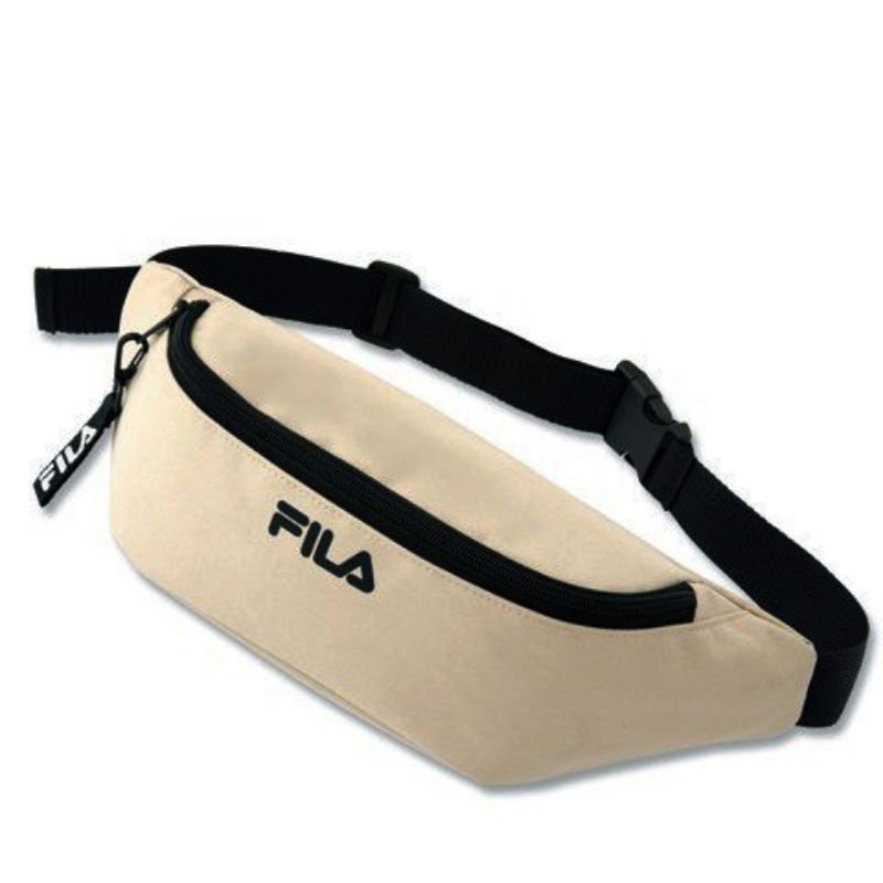 日本mook雜誌附錄FILA卡其色休閒腰包運動包斜背包側背包