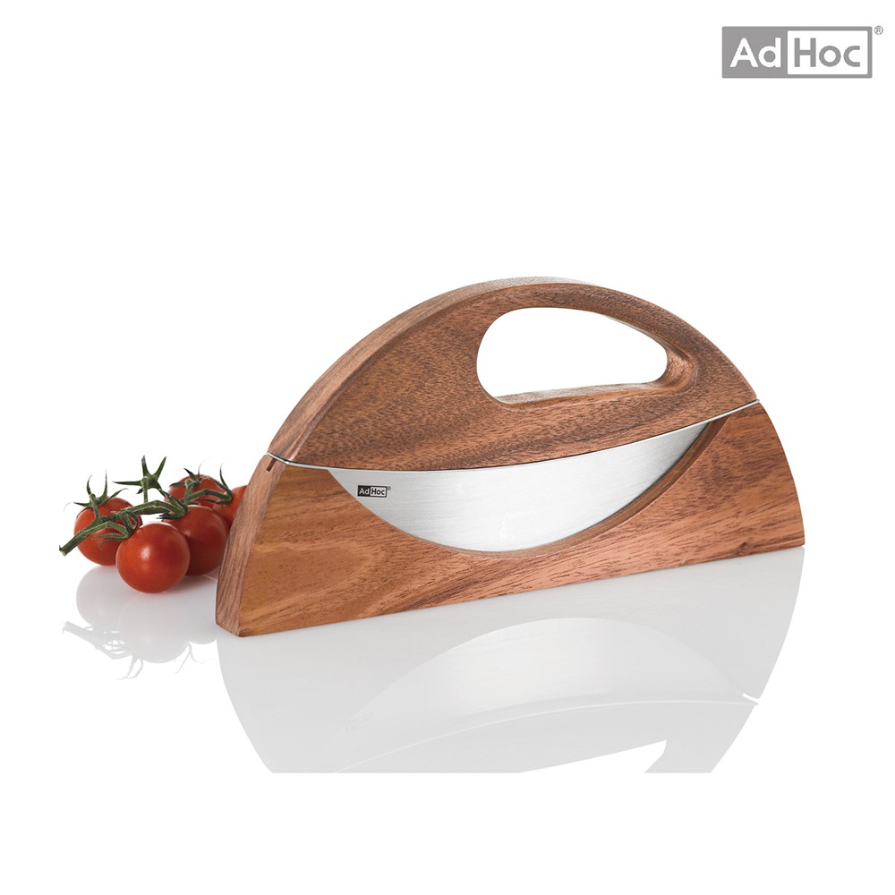 AdHoc 實木不鏽鋼半圓香料比薩刀(含座) - 餐廚／料理用具 | PINAKES隨手美學