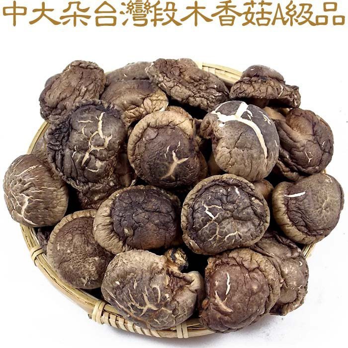 中大朵段木香菇(A級品)~ 菇肉厚、Q彈，台灣南投生產，品質佳，味道香。