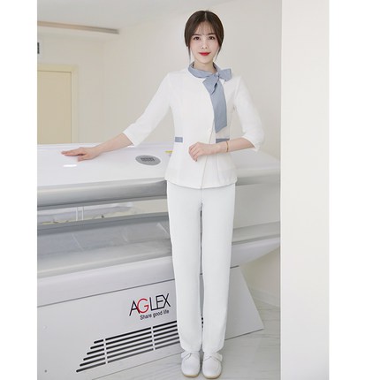 朵知美容院工作服套裝女養生館會所制服spa技師美容師服裝足浴店月子中心工作服保健師理療師產康師醫療醫美醫院制服氣質套裝