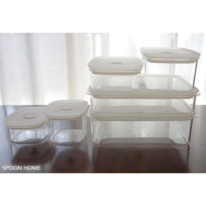 無印良品muji 日本限定密封保鮮盒透明款透明保鮮盒保鮮盒可堆疊微波爐可用便當盒飯盒 蝦皮購物