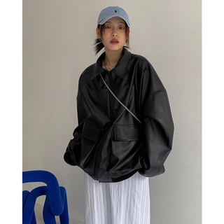 ☆limelight☆ 韓國購入 美拉德 皮外套 皮革 皮衣 素面 皮革 外套 外套 皮衣 簡約 k-ow03