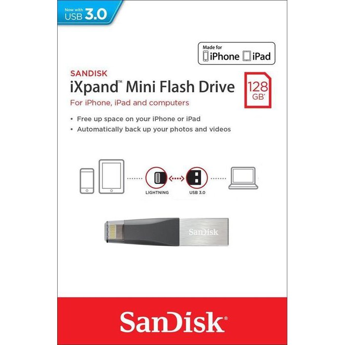 SanDisk 128G iXpand Mini USB 3.0 Lightning iPhone ipad 隨身碟