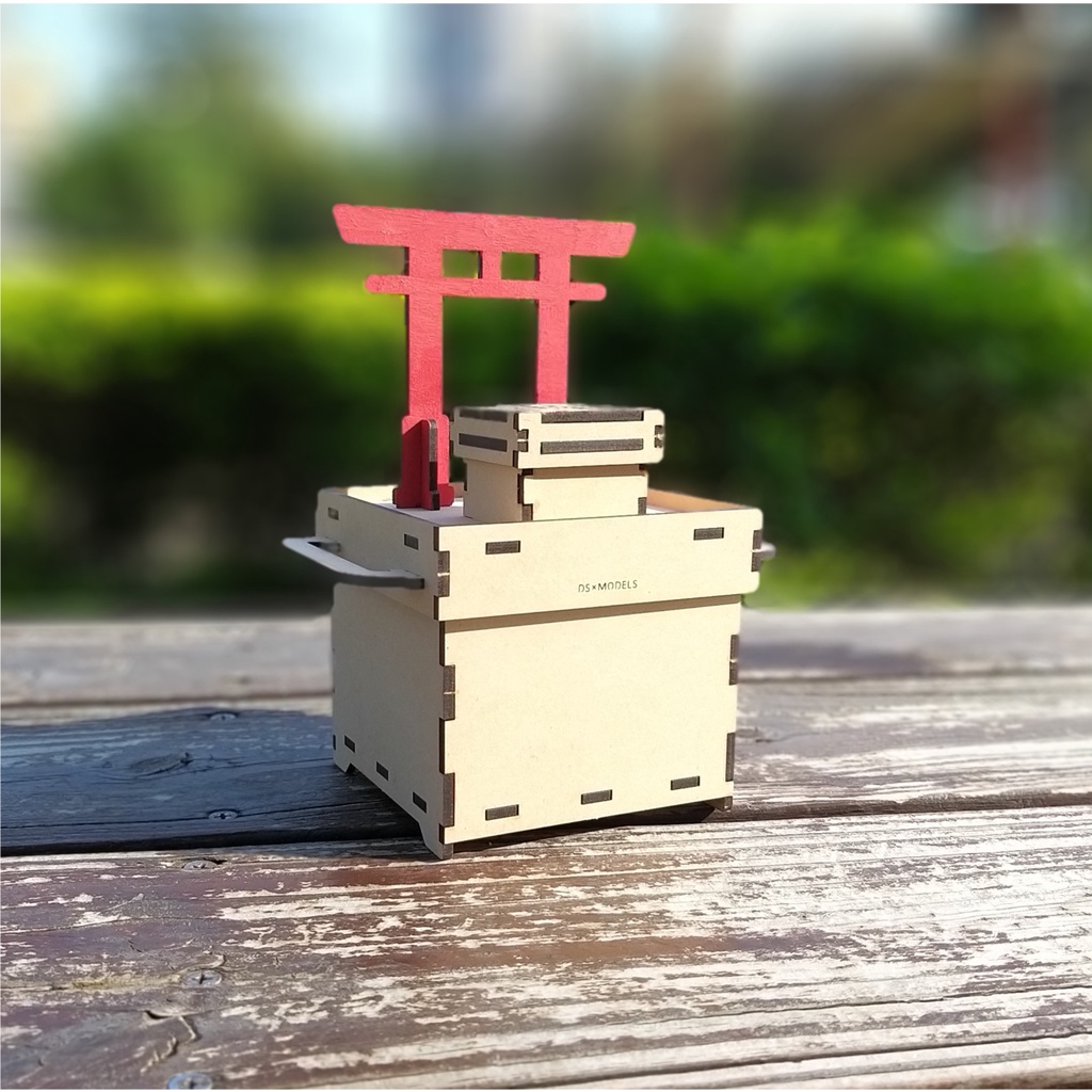 【定勝設計】台灣現貨-木質模型- DIY 文創 雷射 切割 組合 木板 禮品 紀念 裝飾 擺設品 鳥居存錢筒