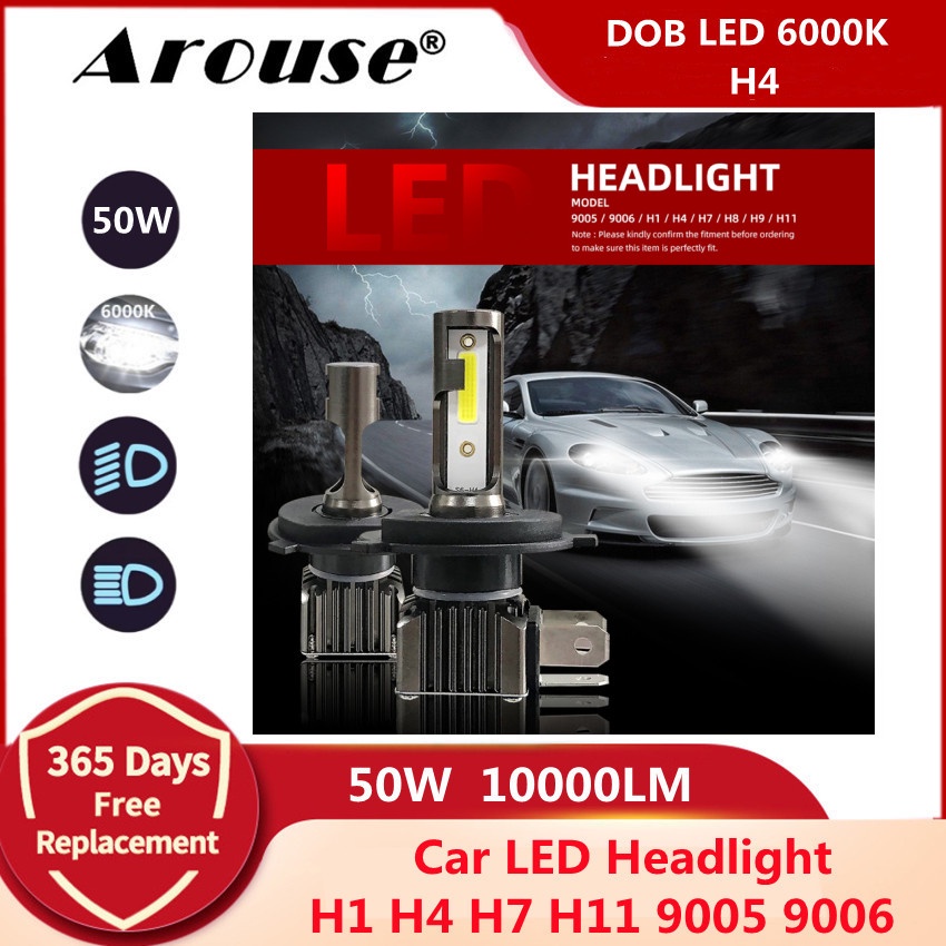 2 件裝 H4 H7 LED Canbus H11 9005 9006 LED 大燈燈泡 HB3 HB4 汽車 LED