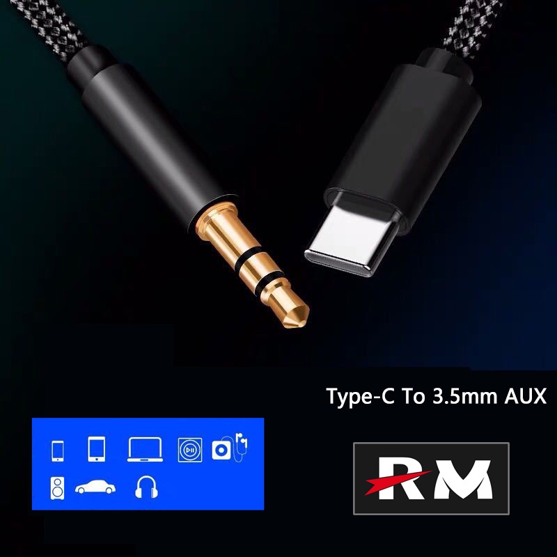 用於汽車立體聲揚聲器的音頻電纜燈到 3.5 毫米 Type-c 到 3.5 毫米公頭輔助插孔電纜