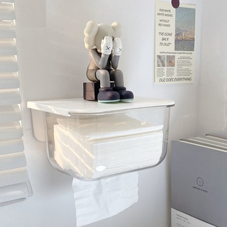 ❮TUJI 兔孖❯ 透明 抽取式衛生紙 收納盒 洗臉巾 廁所 浴室 壁掛式