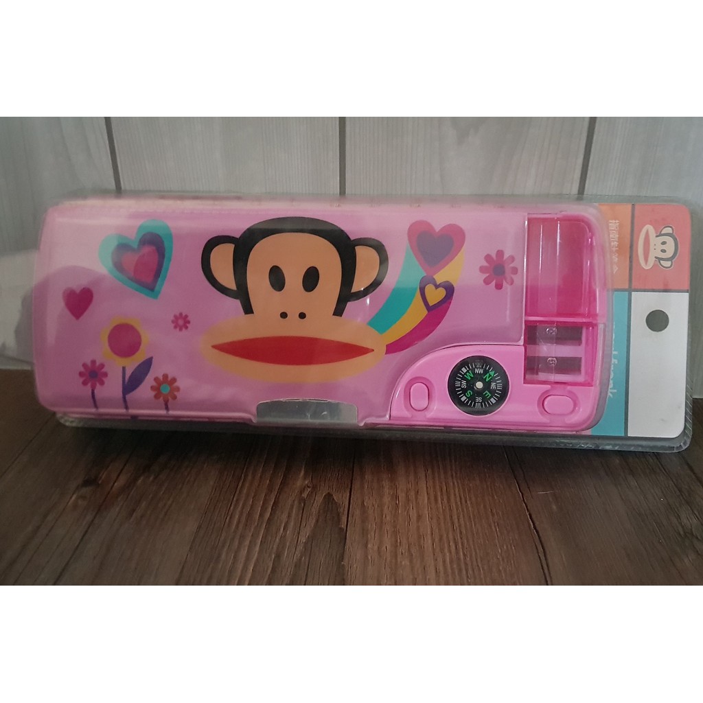 大嘴猴多功能鉛筆盒/指南針/削鉛筆/粉紅鉛筆盒