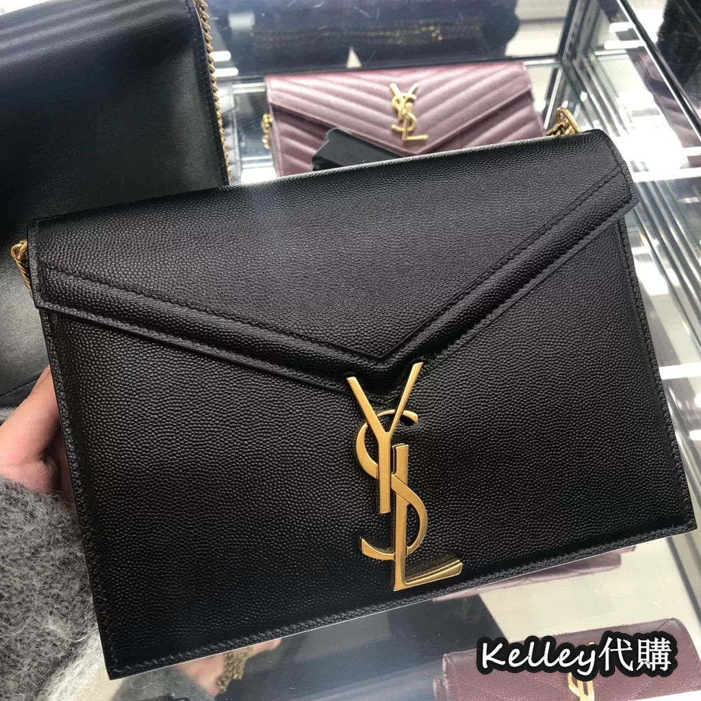 專櫃正品saint Laurent 聖羅蘭cassandra系列黑色荔枝紋手提包ysl包包斜挎包女生單肩包 蝦皮購物