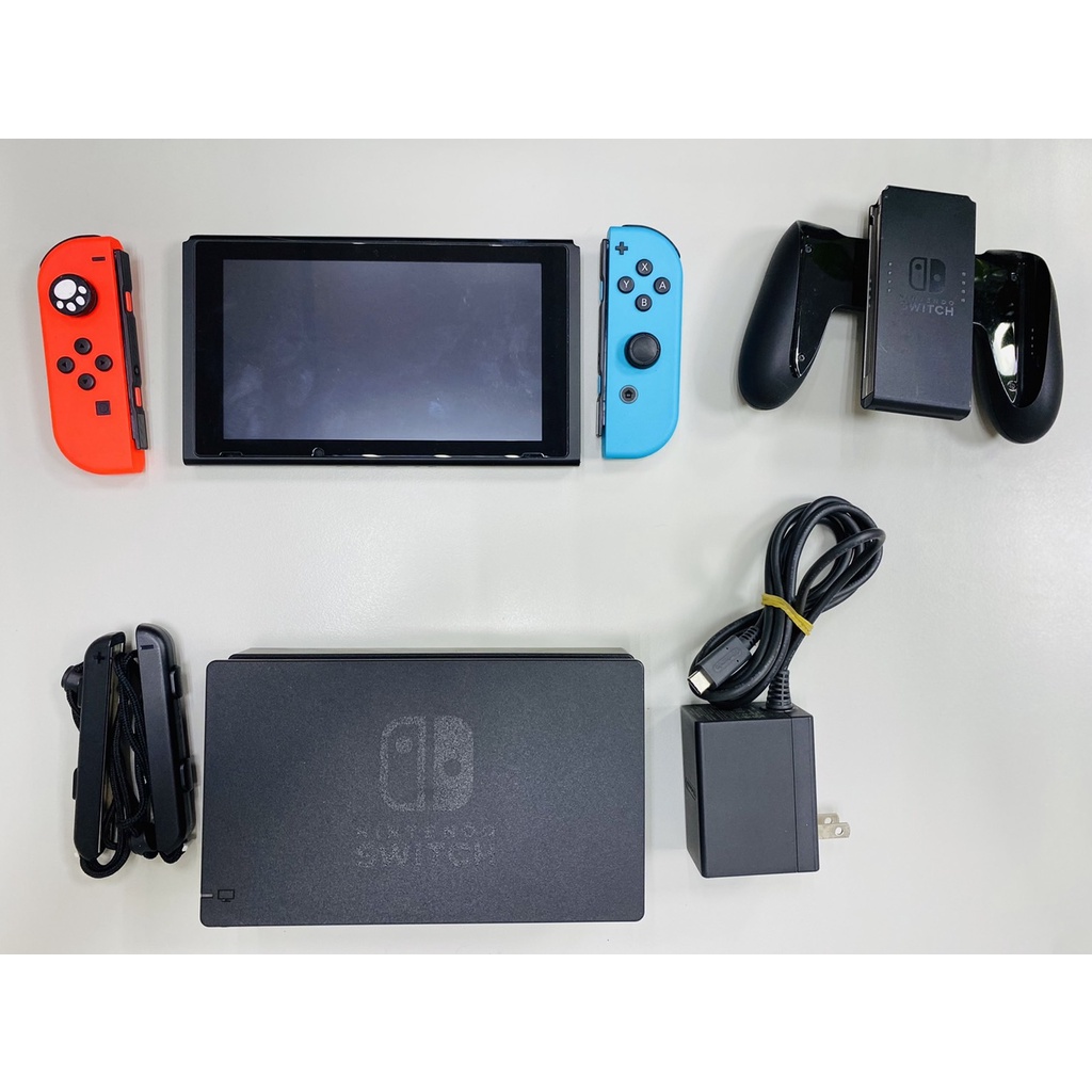 【二手】Nintendo 任天堂 Switch 藍紅主機 +超級瑪利歐派對(日文)+左右手把