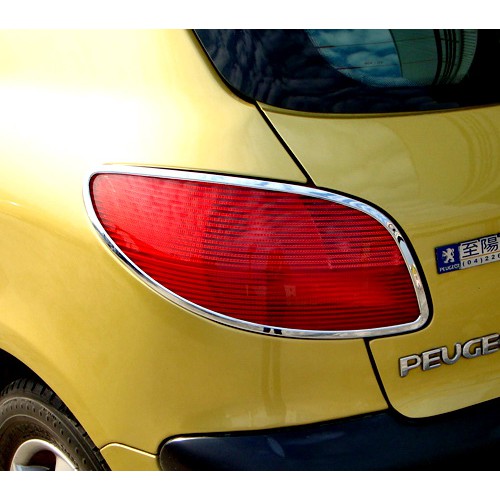 圓夢工廠 Peugeot 寶獅 206 1998~2014 改裝 鍍鉻銀 車燈框飾貼 後燈框 尾燈框