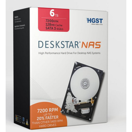 HGST 6TB 3.5吋 7200轉 SATAⅢ NAS專用硬碟