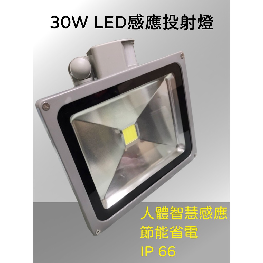 LED 30W COB 人體智慧感應投射燈 美國普瑞晶片 戶外防水