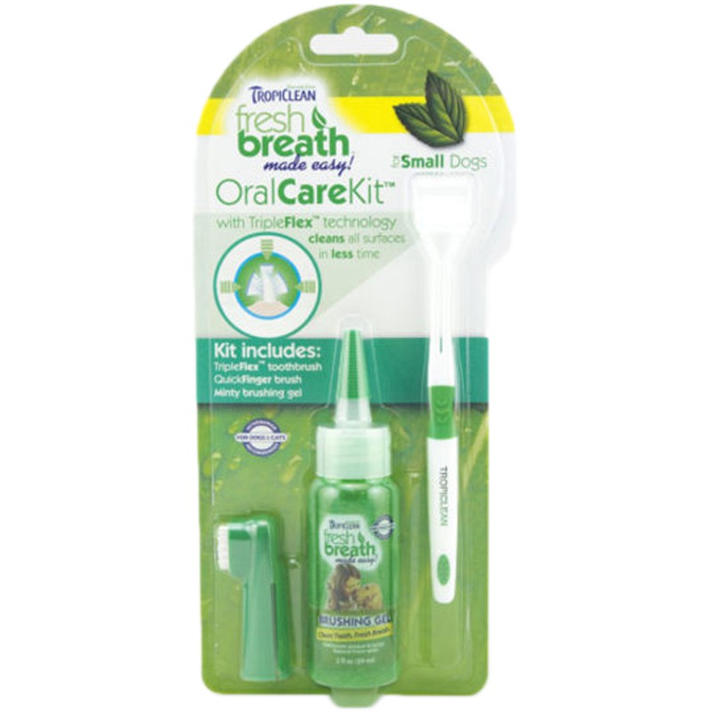 美國 Fresh breath 鮮呼吸-寵物專用潔牙凝膠+牙刷組(中大型犬用)(小型犬用)