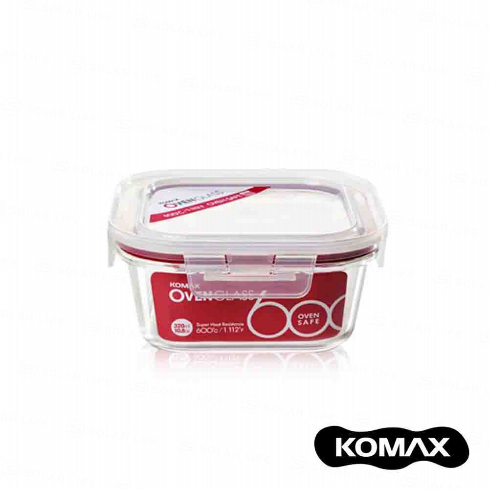 韓國KOMAX 耐熱玻璃保鮮盒 方型320ml 索樂生活 戶外露營野炊居家廚房生熟食環保造型砧板料理用品