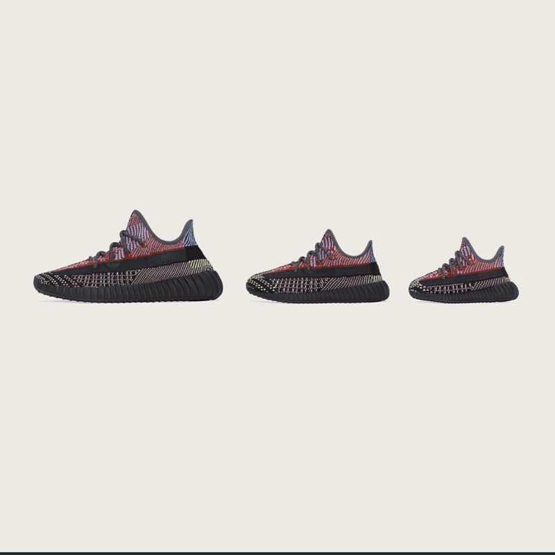 Adidas Yeezy Boost 350 V2 Yecheil 黑紅 彩虹天使 鞋帶反光【FW5190】