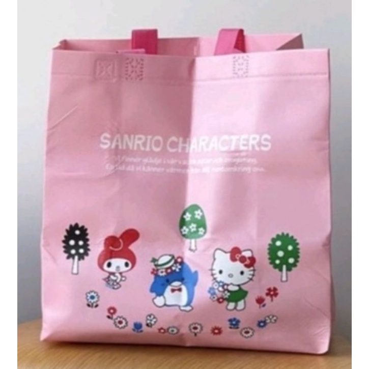 💗現貨💗 7-11第二波平價環保不織布提袋SANRIO款粉紅色(美樂蒂、酷企鵝、Hello Kitty)三麗鷗正版購物袋