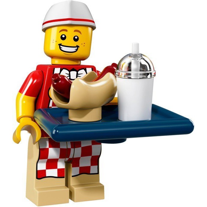 LEGO 樂高 17代人偶包 單售6號熱狗小販 全新 71018 minifigures seaeon17十七代