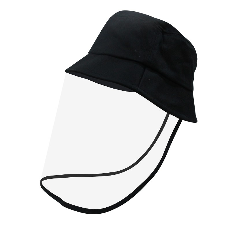 (24小時台灣發貨) 韓式防疫帽 漁夫帽 面罩防護帽子 防唾沫唾液遮臉飛沫帽（透明片可拆）