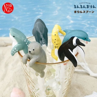 ❤️現貨❤️日本帶回 特價🉐️ decole 海洋生物 立體 陶瓷 杯緣 湯匙 海豚 鯊魚 企鵝 攪拌湯匙 禮物 咖啡湯