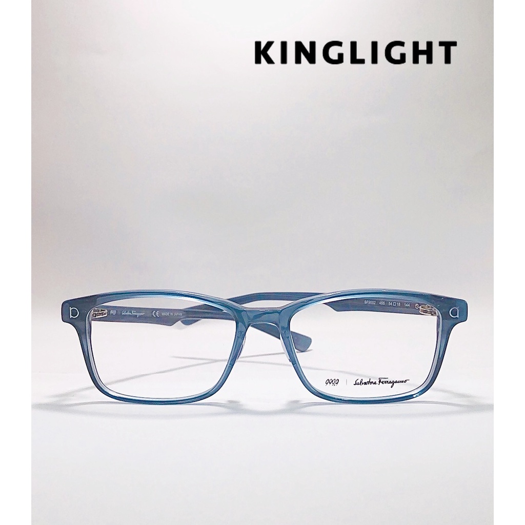 999.9 與Salvatore Ferragamo 聯名款方框 正品代理 深藍 日本品牌 抗藍光 有度數眼鏡