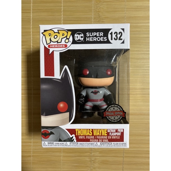 全新 FUNKO POP 代理版 132 DC 閃點蝙蝠俠 BATMAN 湯瑪斯韋恩 閃點 蝙蝠俠 紅眼