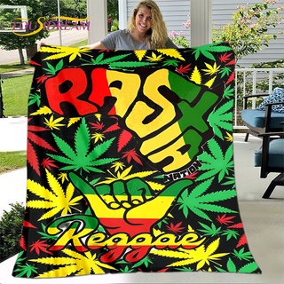 Reggae 音樂牙買加 Rasta 楓葉毛毯, 絨布毯, 客廳保暖毯臥室床沙發禮物