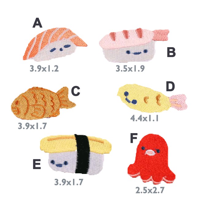 小松花🌸壽司鯛魚燒日本料理燙布貼布章補丁胸章手作DIY手帳萌