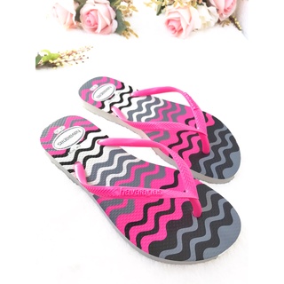 【老費】Havaianas Slim Harmony 哈瓦仕 巴西 人字拖 平底 細帶 夾腳拖 水波紋 / 白底粉紅帶