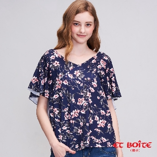 BLUE WAY ET BOiTE 箱子-夏日碎花綁帶短TEE