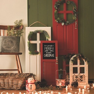 北歐風木質門板櫥窗牆飾聖誕節