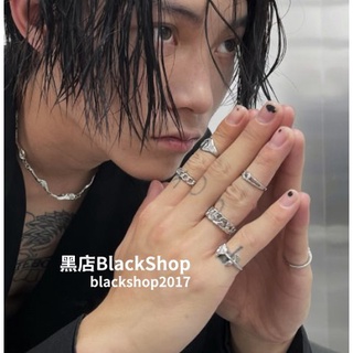 【黑店】暗黑系珍珠玫瑰戒指套裝 8只戒指套裝 時尚復古銀色戒指套裝 個性飾品 復古戒指套裝 戒指控必入 AC185
