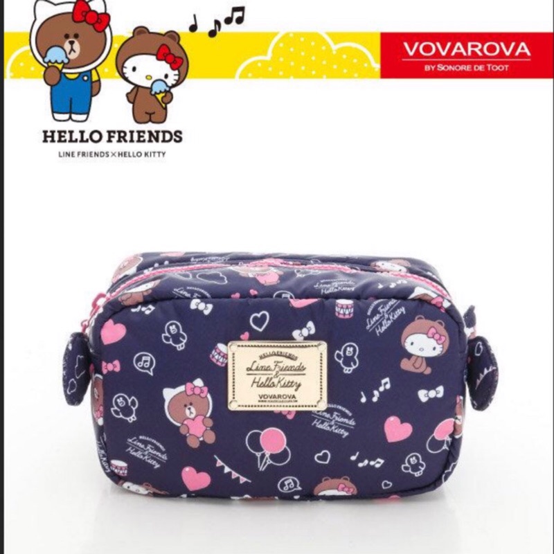 VOVAROVA 裝不滿化妝包 linefriend x hello kitty空氣包 旅行包 過夜包 盥洗包 化妝包