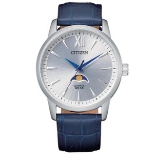 CITIZEN 星辰 日月星辰 中性皮錶 藍 AK5000-03A【Watch On-line Store】