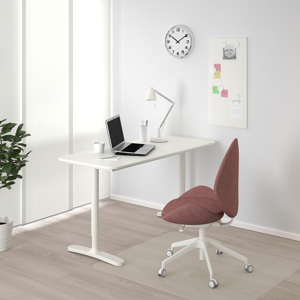 北歐IKEA宜家BEKANT書桌工作桌電腦桌辦公桌/白色/60x140/高度可調/二手八成新/原$5490特$2990