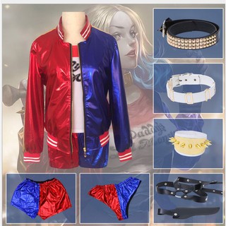 現貨!!自殺小隊Harleen Quinzel哈莉·奎茵成人.兒童款COS服 外套+T恤+短褲+手套